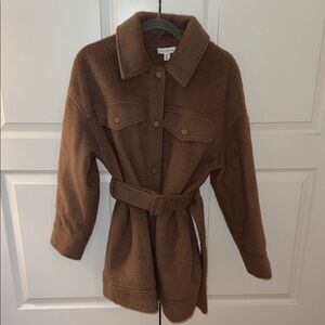 Brown Teddy Jacket with Belt